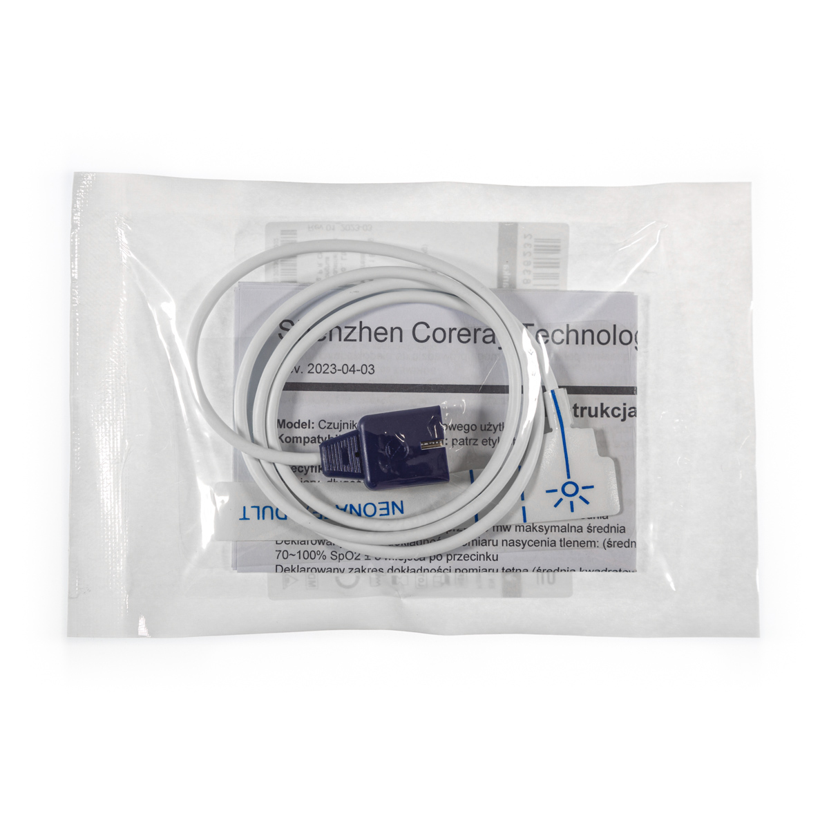 Czujnik SpO2 j.u. do Nellcor OxiMax, piankowy z klejem dla dorosłych i noworodków, dł. 90 cm, 1 szt.