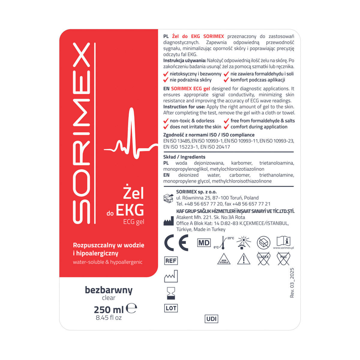 Żel do EKG SORIMEX, 250 ml, 1 szt.
