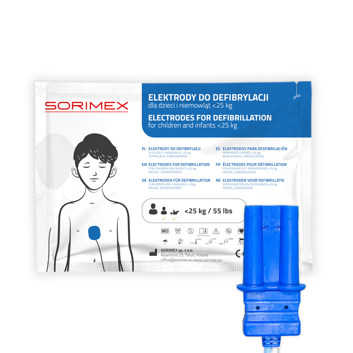 Elektrody do defibrylacji dla dzieci, Schiller, SORIMEX, dł. 120 cm, 1 opk.