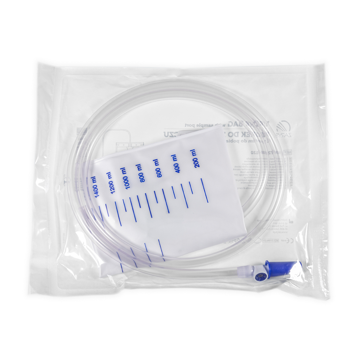 Worek do zbiórki moczu z portem do pobierania próbek, 2 l, 1 szt.