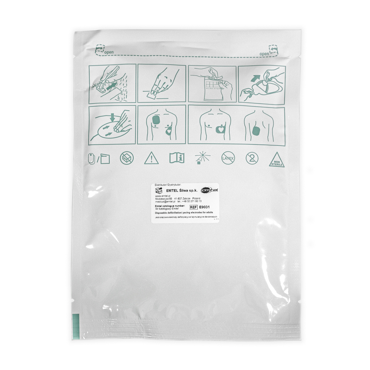 Elektrody do defibrylacji dla dorosłych, Emtel DefiMax biphasic / PLUS, 1 opk.