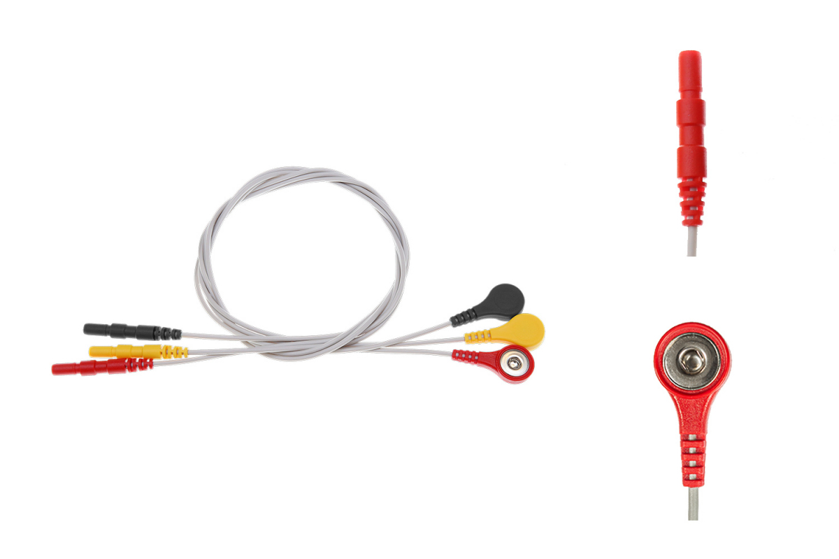 Przewód dołączeniowy EKG, 3-odprowadzeniowy, zatrzask, system DIN, dł. 60 cm, op. 3 szt.