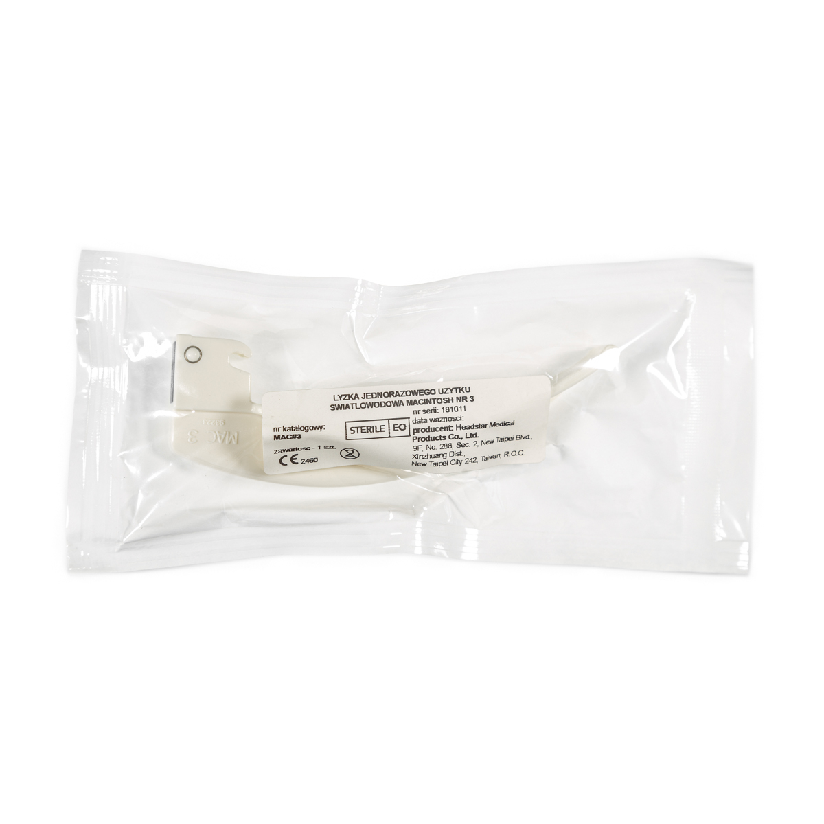 Łyżka do laryngoskopu j.u. MacIntosh, nr 3, jałowa, 1 szt.