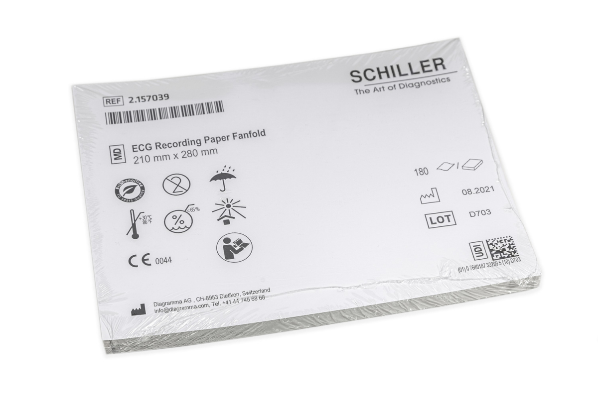 Papier EKG do Schiller AT-2, 210 x 280 mm, 180 kartek, oryginalny, 1 szt.