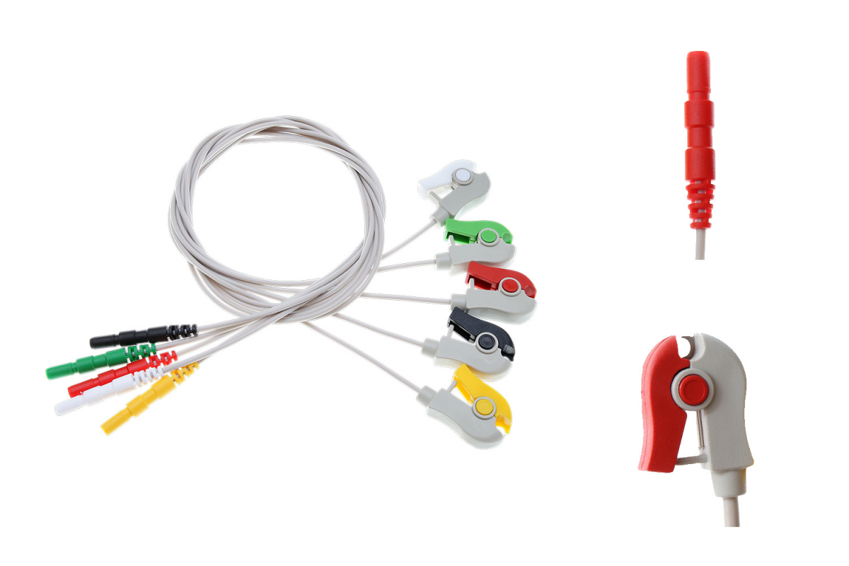 Przewód dołączeniowy EKG, 5-odprowadzeniowy, klamra, system DIN, dł. 60 cm, op. 5 szt.
