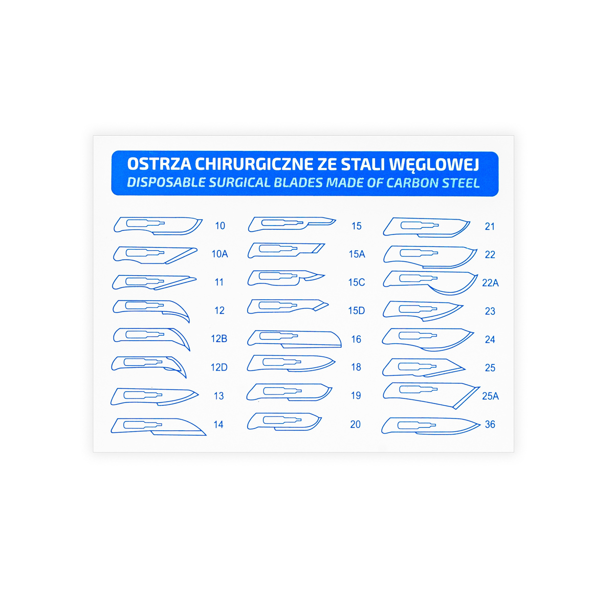 Ostrza chirurgiczne do skalpeli nr 24, 1 opk. - 100 szt.