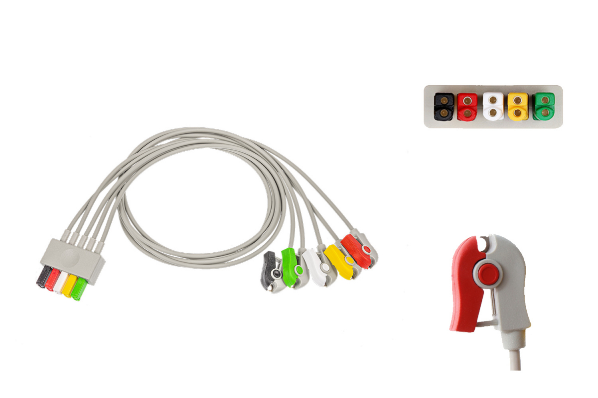 Przewód dołączeniowy EKG, 5-odprowadzeniowy, klamra, system VS, dł. 60 cm, op. 5 szt.