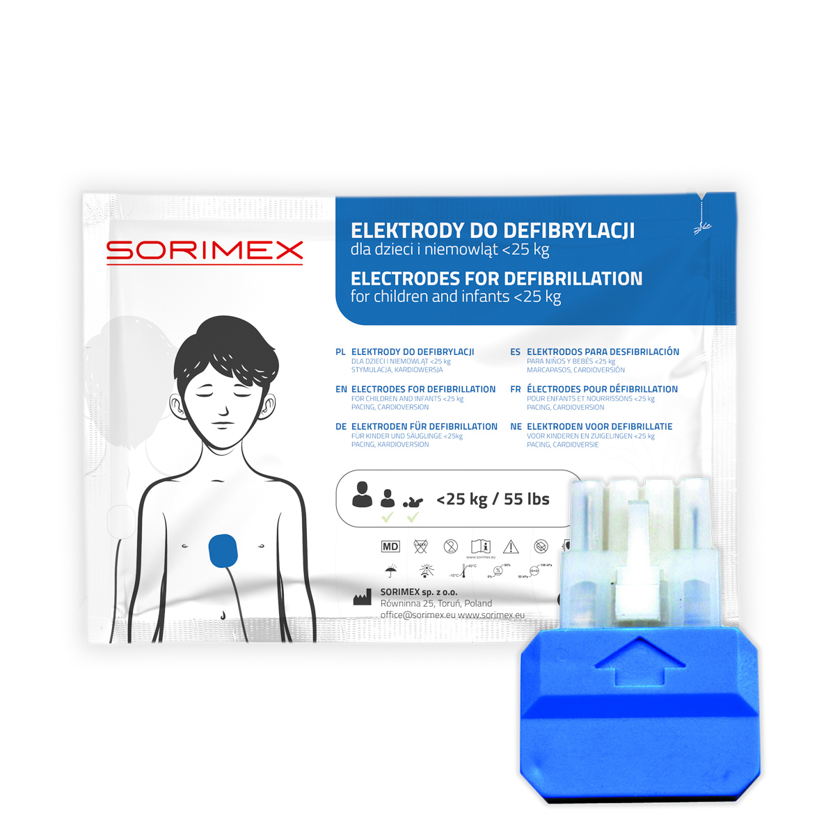 Elektrody do defibrylacji dla dzieci, Nihon Kohden, SORIMEX, dł. 120 cm, 1 opk.