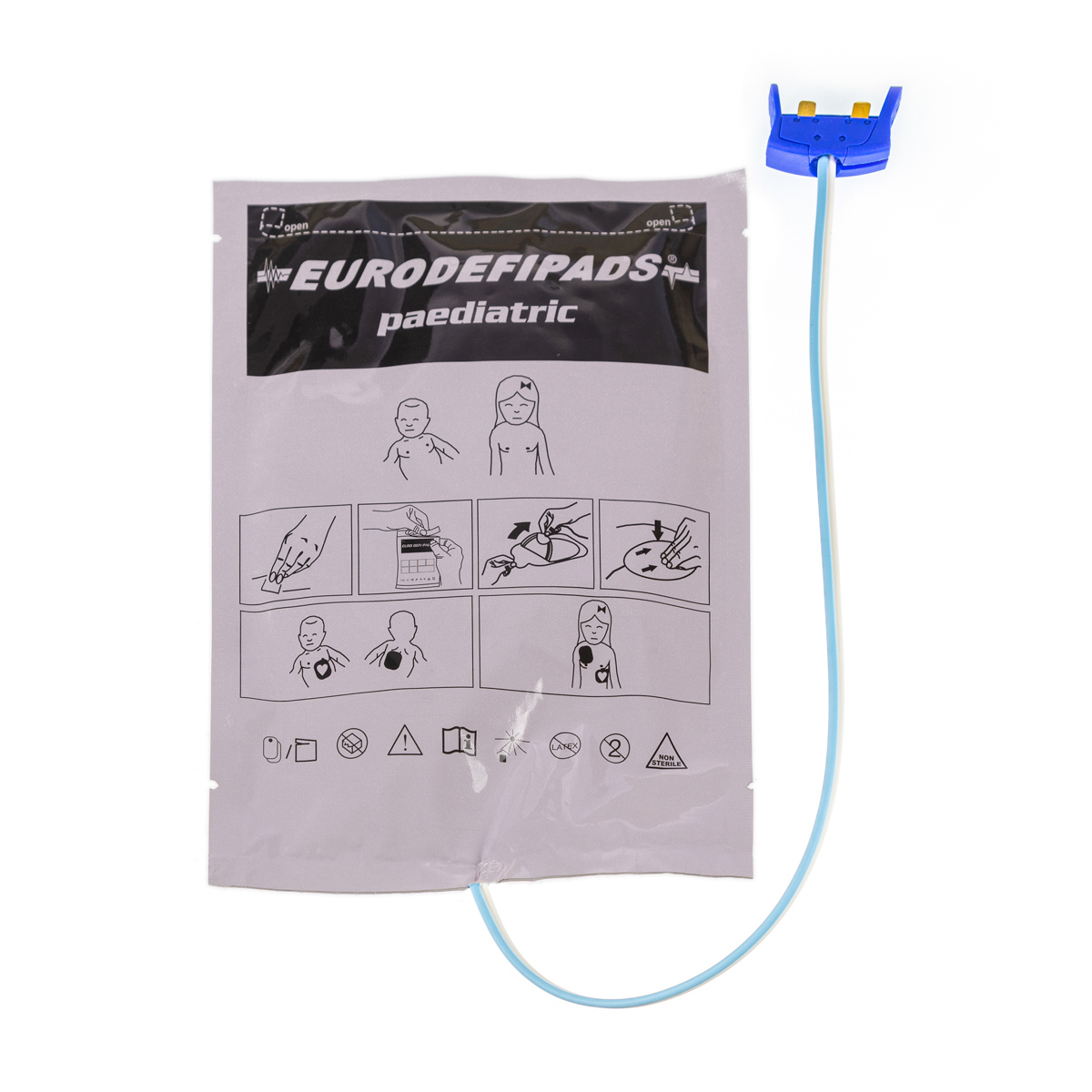 Elektrody do defibrylacji z redukcją energii z kablem na zewnątrz dla dzieci, Defibtech, 1 opk.