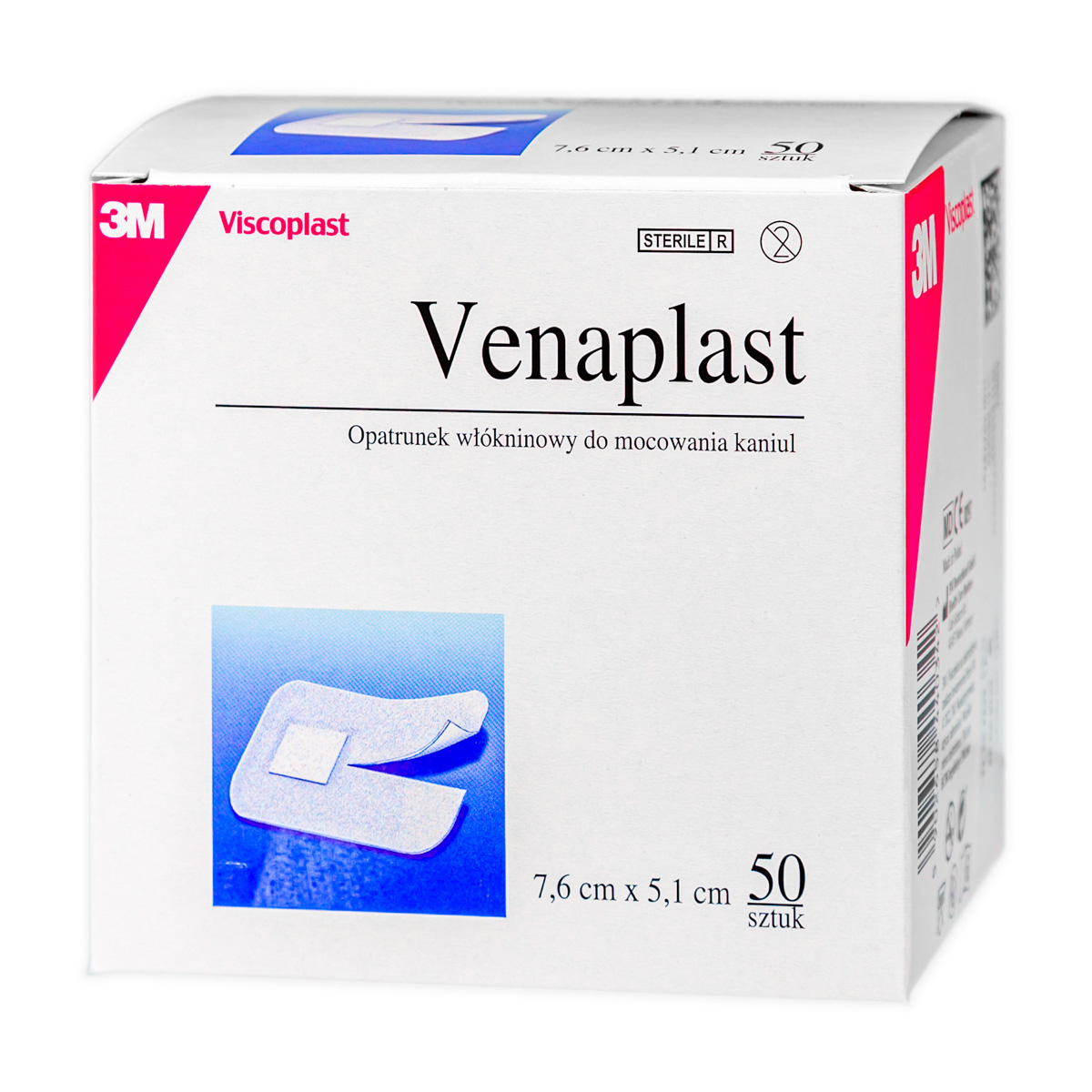 Opatrunek włókninowy do mocowania kaniul, Venaplast, 1 opk. - 50 szt.