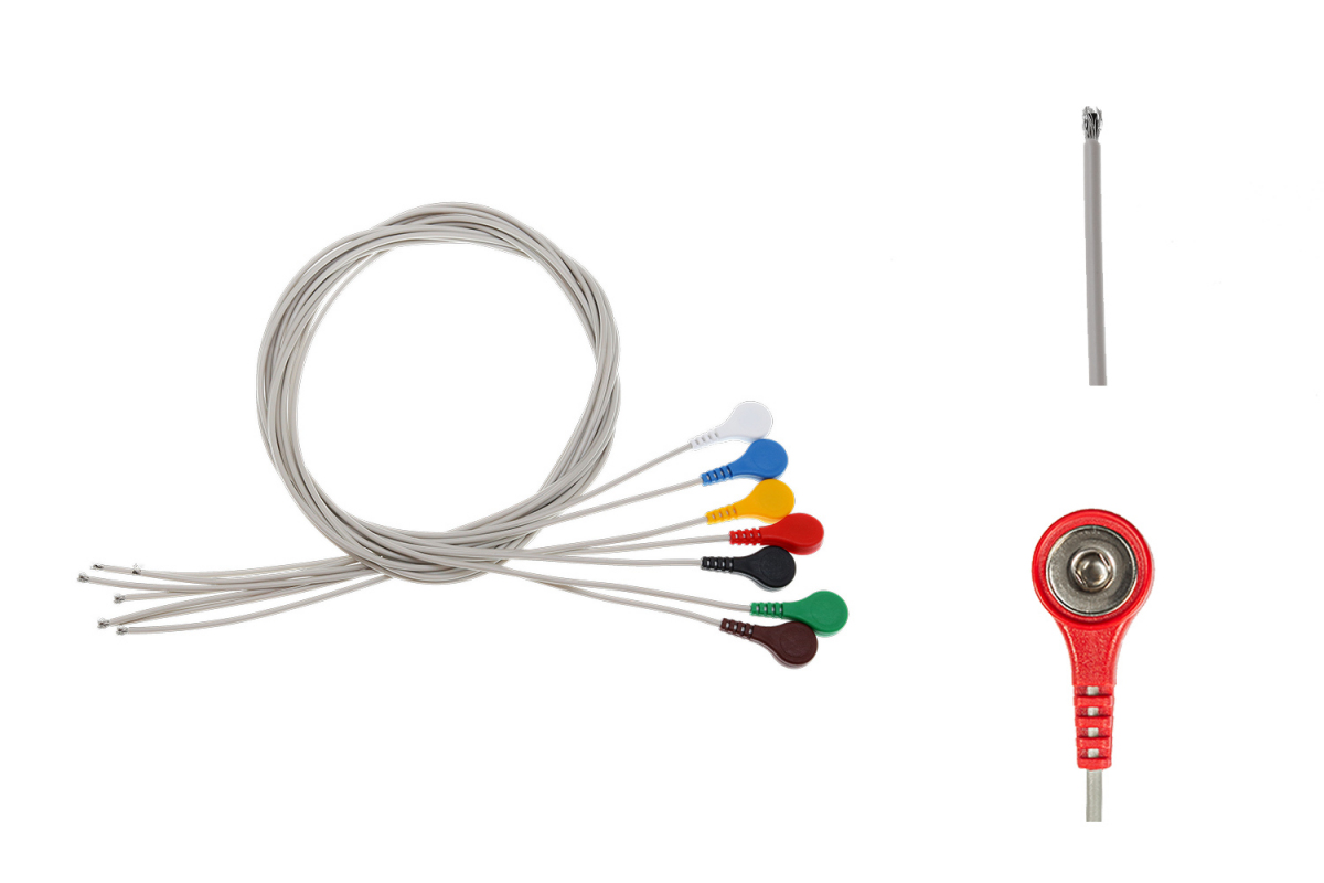 Przewód dołączeniowy EKG, 7-odprowadzeniowy, zatrzask, bez zakończenia, dł. 90 cm, op. 7 szt.