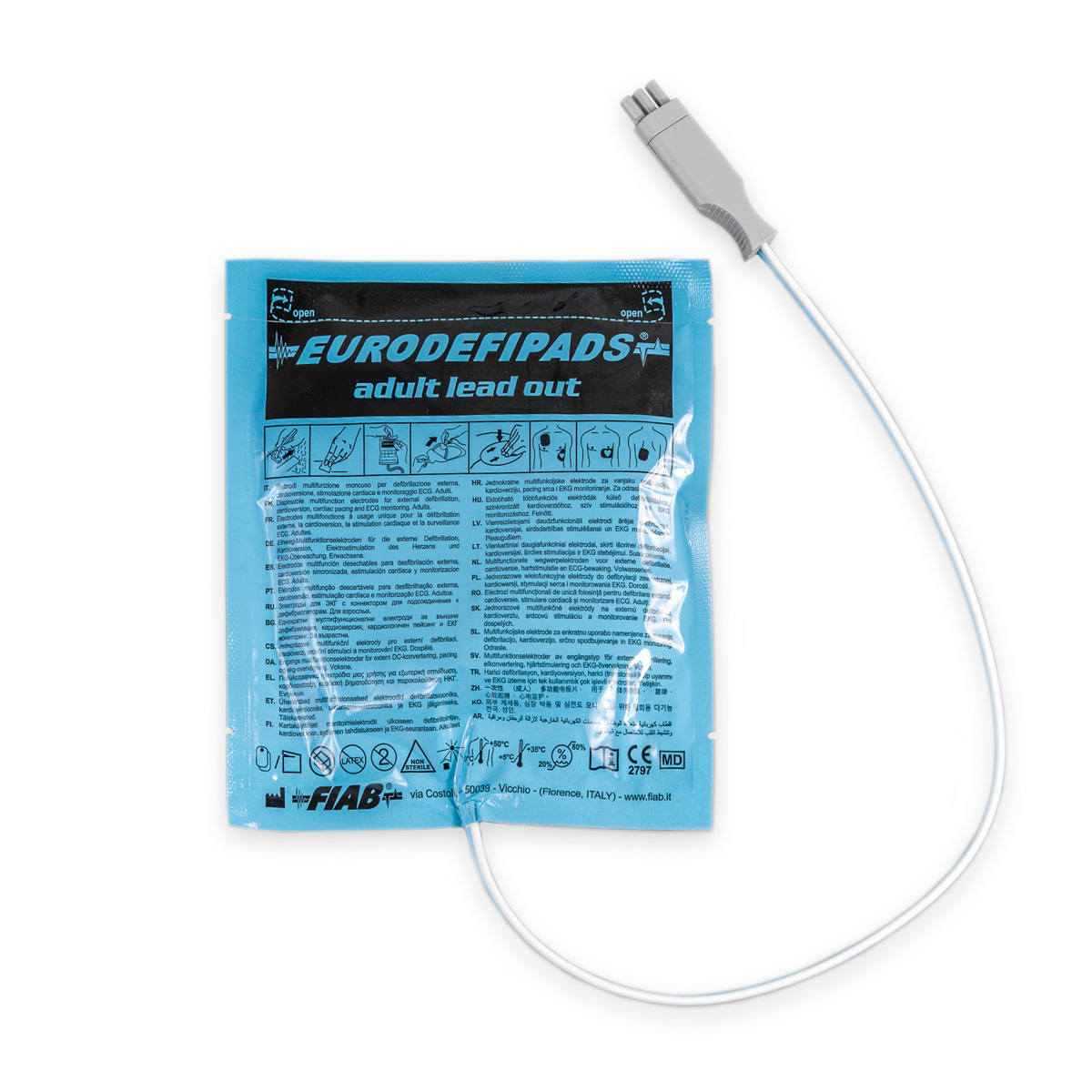 Elektrody do defibrylacji z kablem na zewnątrz dla dorosłych, Metrax Primedic, 1 opk.