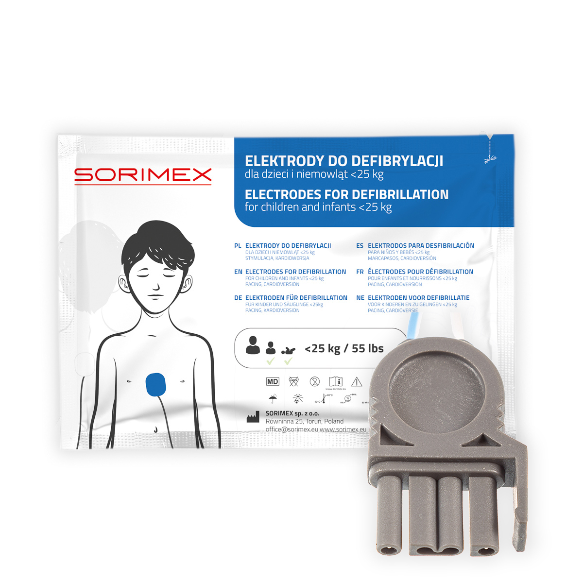 Elektrody do defibrylacji dla dzieci, Physio-Control, SORIMEX, dł. 120 cm, 1 opk.