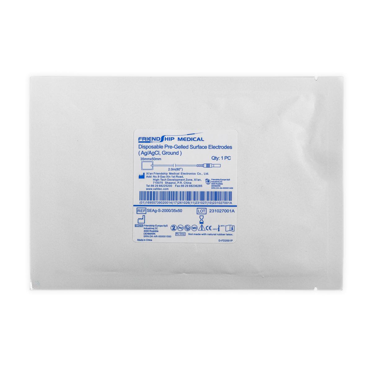 Elektroda uziemiająca 35 x 50 mm, z kablem 2 m, 1 szt.