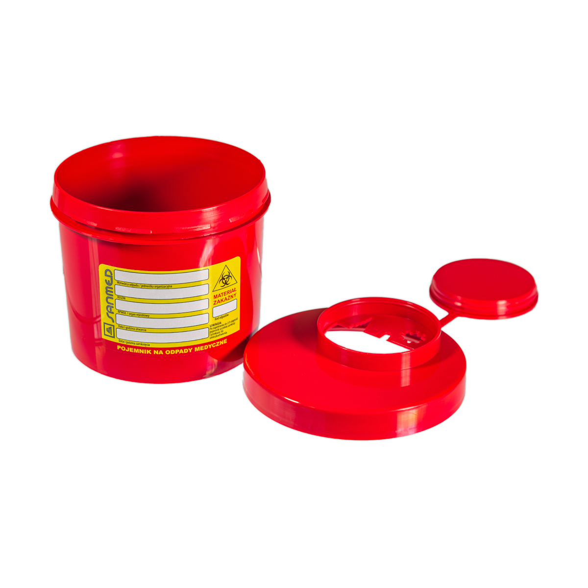 Pojemnik na odpady medyczne, 0.5-0.8 l, czerwony, 1 szt.
