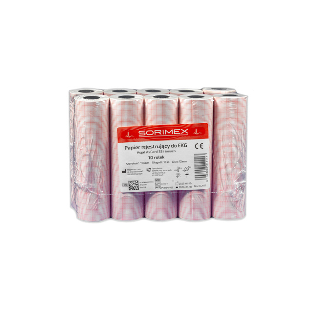 Papier EKG do Aspel AsCard 33 / 36, 110 mm x 10 m, 1 opk. - 10 szt.