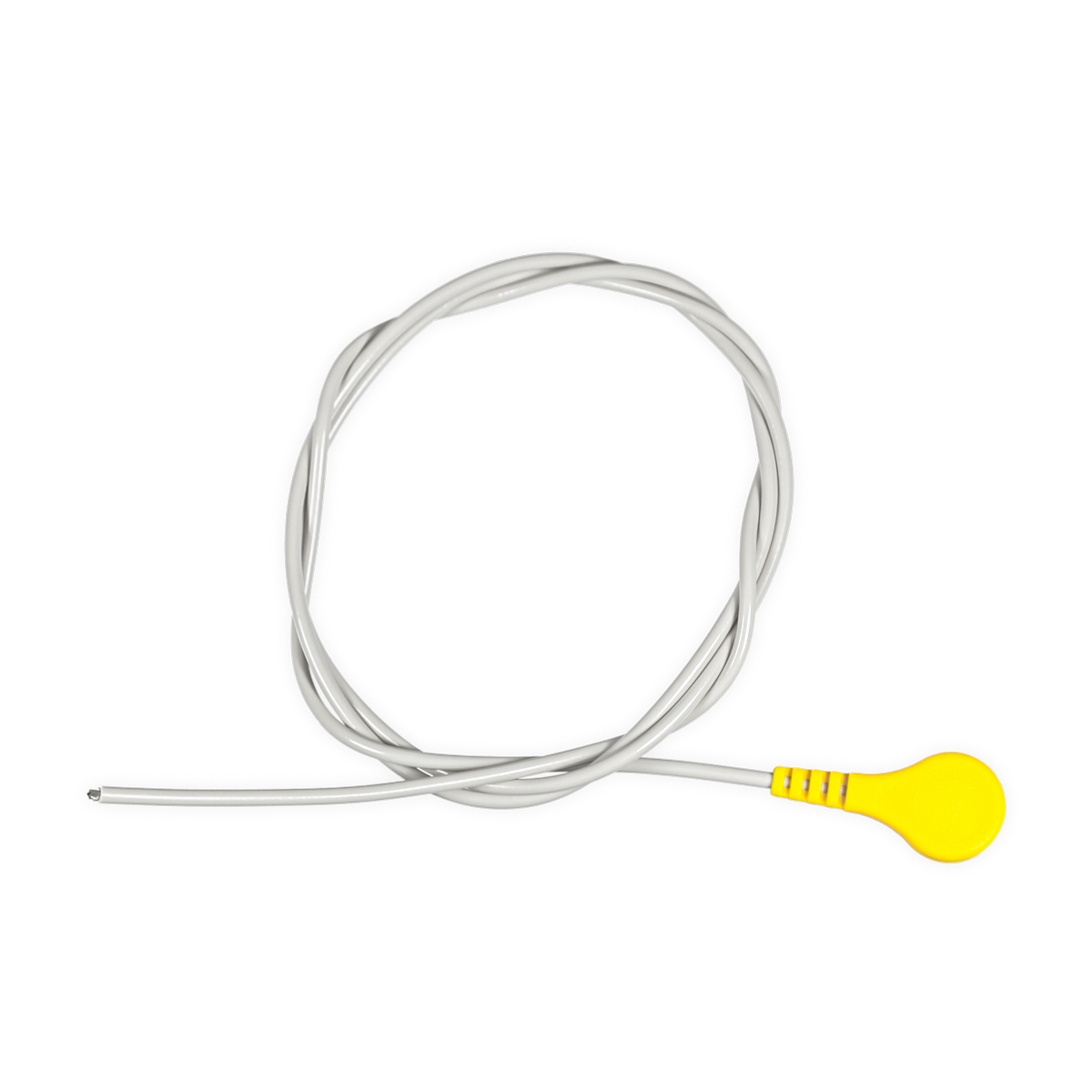 Przewód dołączeniowy EKG, zatrzask, bez zakończenia, dł. 70 cm, żółty, 1 szt.