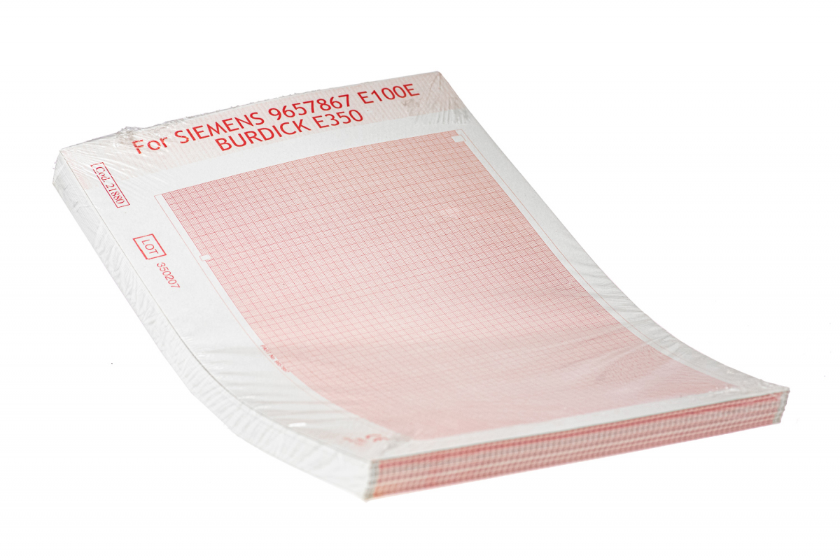 Papier EKG do Siemens Burdick Megacard E100E / E350, 210 x 300 mm, 200 kartek, 1 szt.