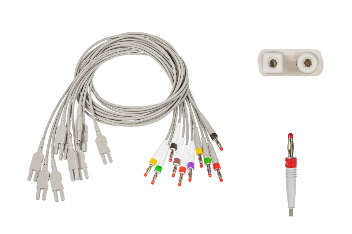 Przewód dołączeniowy EKG, 10-odprowadzeniowy, wtyk bananowy, wtyk MA, dł. 70/110 cm, op. 10 szt.
