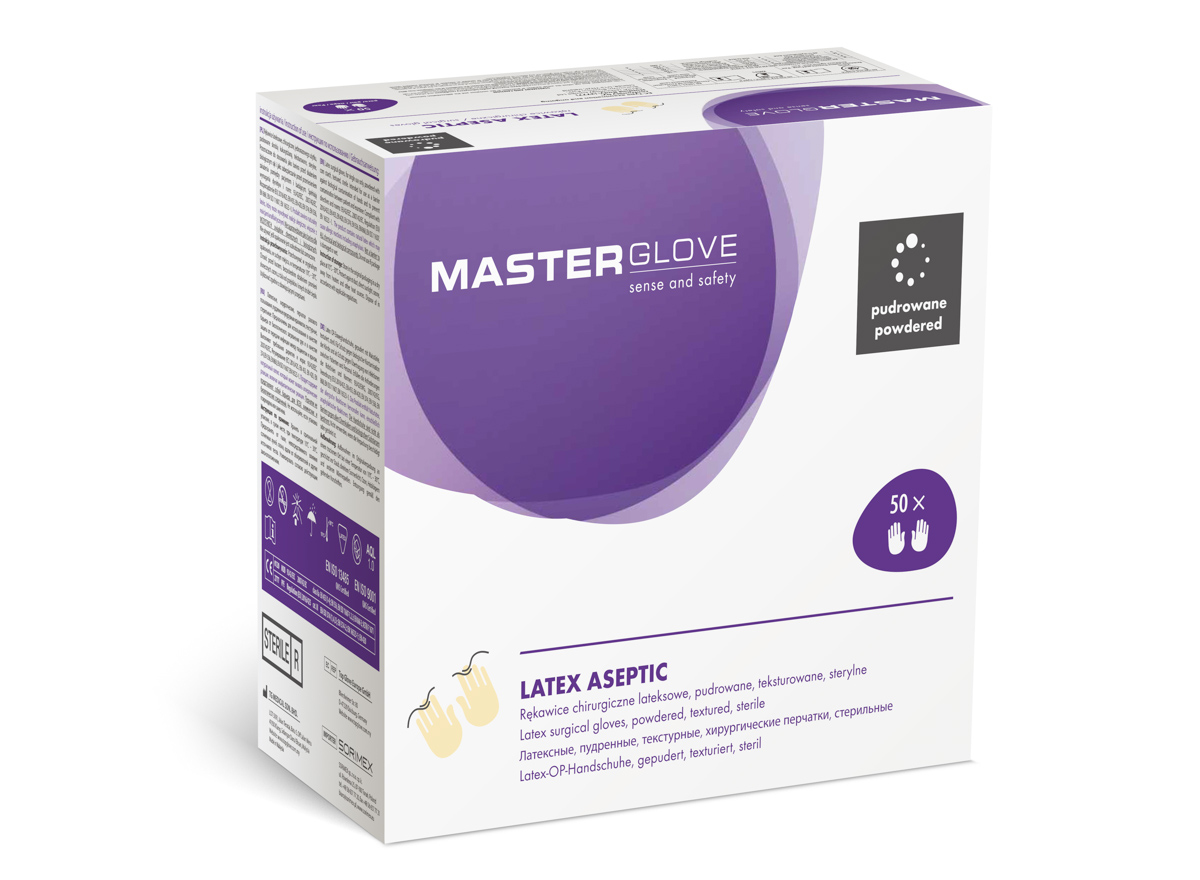Rękawiczki chirurgiczne pudrowane Master Glove Latex Aseptic 7.0, 1 opk. - 1 para