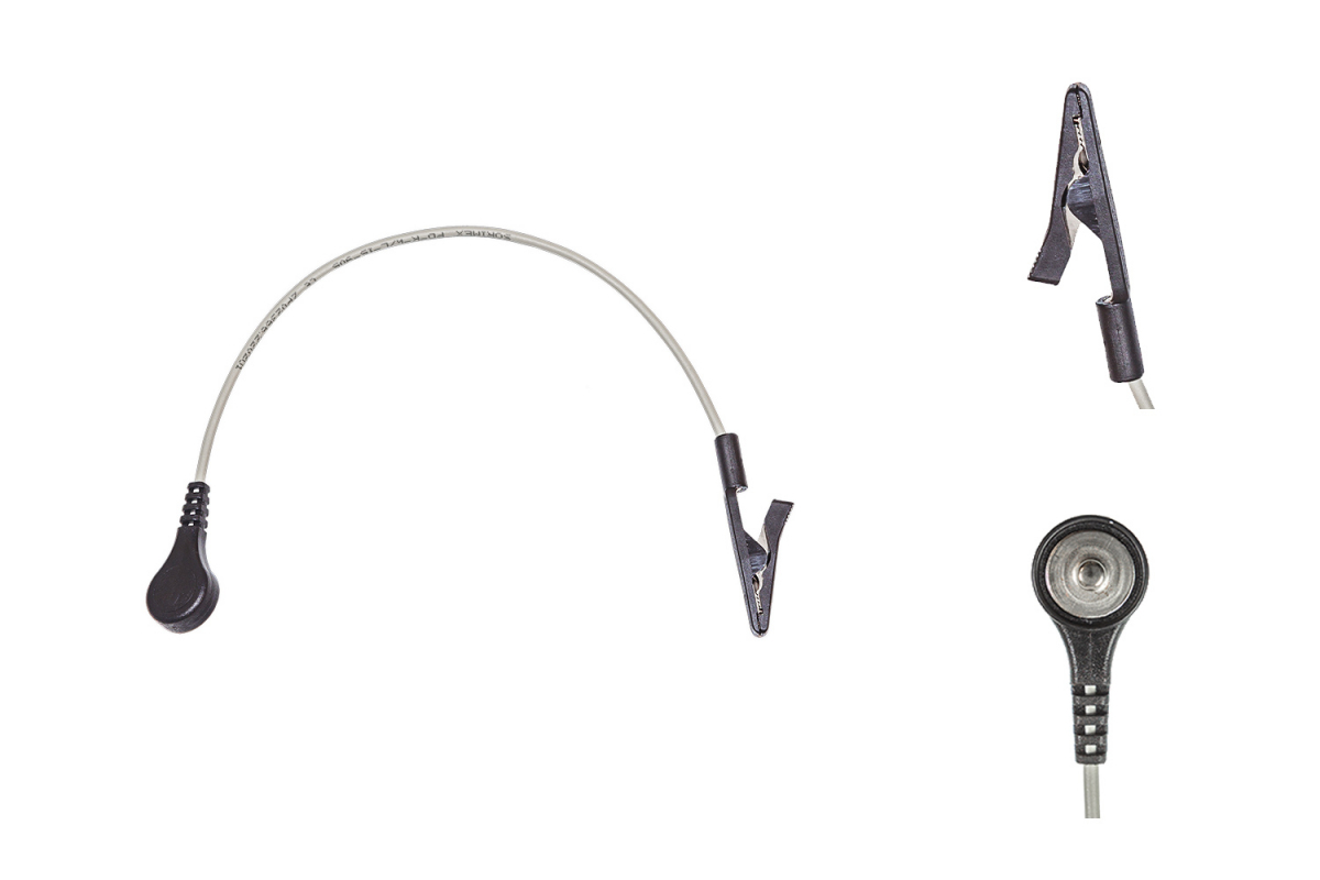 Przewód dołączeniowy EKG, krokodylek, zatrzask z napem, dł. 15 cm, op. 1 szt.