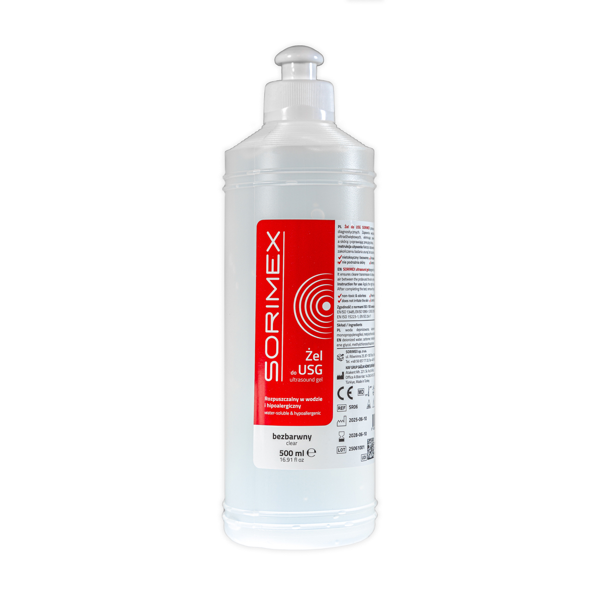 Żel do USG SORIMEX, 500 ml, bezbarwny, 1 szt.