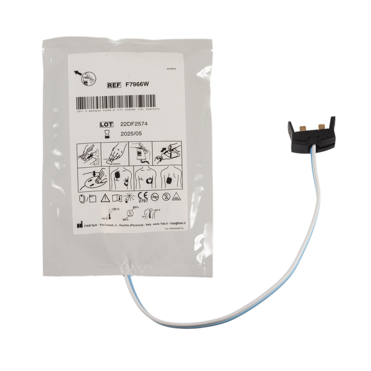 Elektrody do defibrylacji z kablem na zewnątrz dla dorosłych, Defibtech, 1 opk.