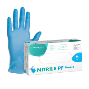 Rękawiczki nitrylowe niebieskie Master Glove Nitrile PF Simple M, TG, 1 opk. - 100 szt.