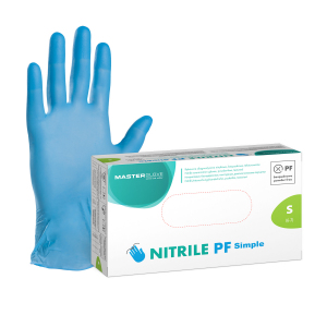 Rękawiczki nitrylowe niebieskie Master Glove Nitrile PF Simple S, IT, 1 opk. - 100 szt.