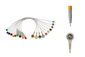 Przewód dołączeniowy EKG, 10-odprowadzeniowy, zatrzask, gniazdo ø 4 mm, dł. 18 cm, op. 10 szt.