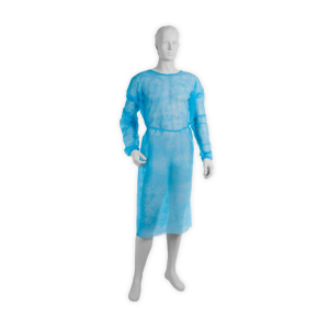 Fartuch wizytacyjny niebieski, włóknina, 1 opk. - 10 szt.