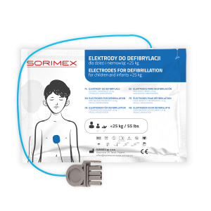 Elektrody do defibrylacji z kablem na zewnątrz dla dzieci, Physio-Control, SORIMEX, dł. 120 cm, 1 opk.
