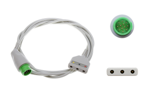 Kabel EKG do monitorowania rozłączny, 3-odprowadzeniowy, wtyk okrągły 12-pin, dł. 270 cm, op. 1 szt.