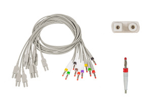 Przewód dołączeniowy EKG, 10-odprowadzeniowy, wtyk bananowy, wtyk MA, dł. 70/110 cm, op. 10 szt.