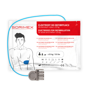 Elektrody do defibrylacji z kablem na zewnątrz dla dorosłych, Physio-Control, SORIMEX, dł. 120 cm, 1 opk.