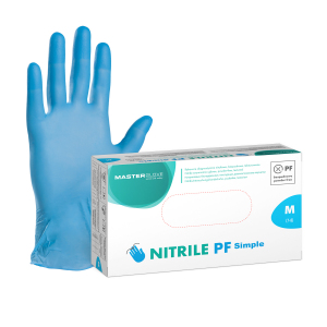 Rękawiczki nitrylowe niebieskie Master Glove Nitrile PF Simple M, 1 opk. - 100 szt.