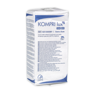 Kompresy gaz.niejałowe 5x5 cm 13N, 8W opak100szt