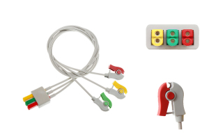 Przewód dołączeniowy EKG, 3-odprowadzeniowy, klamra, system VS, żółty, zielony, czerwony, dł. 60 cm, op. 3 szt.