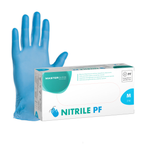 Rękawice nitrylowe Master Glove Nitrile PF Simple, niebieskie, rozm. M, opk. 100 szt.