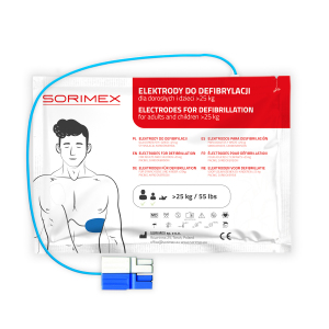Elektrody do defibrylacji z kablem na zewnątrz dla dorosłych, CU Medical Systems, SORIMEX, dł. 120 cm, 1 opk.